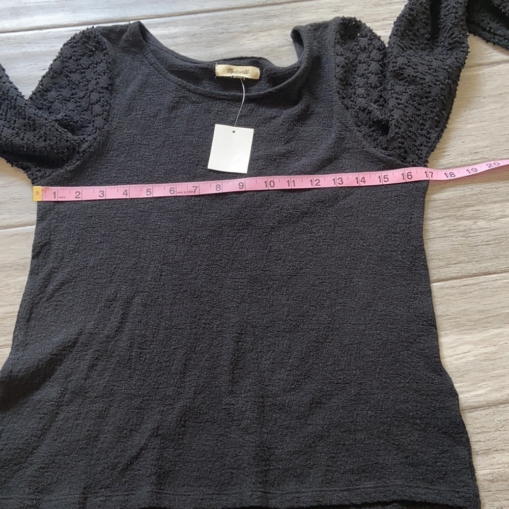 Madewell Texture &Thread Eyelet Mix Ruffle Top - Picture 9 of 11